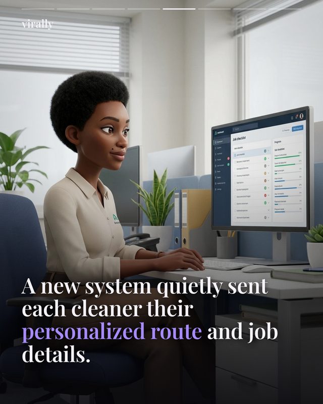 Carousel slide 3: the new system routes each cleaner